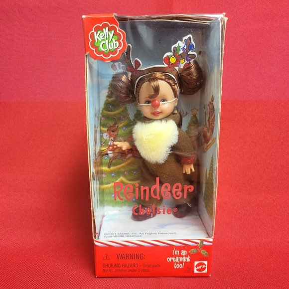 Reindeer Chelsie with Rudolph Nose Ornament Kelly Club Mattel 2001 - Picture 1 of 11